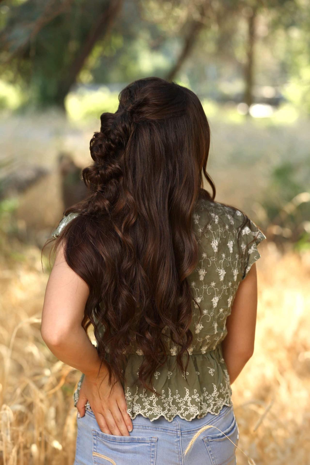 Rich brunette back view