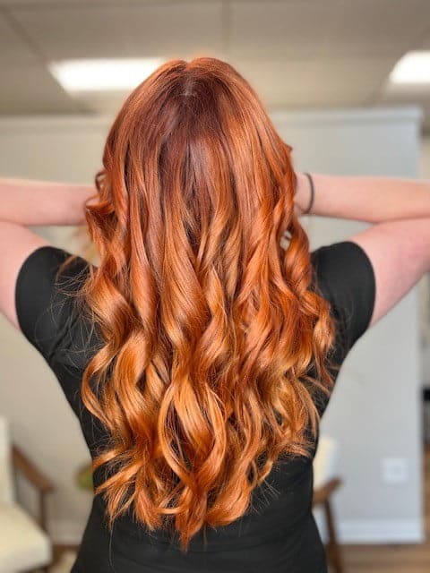 Copper red waves back view